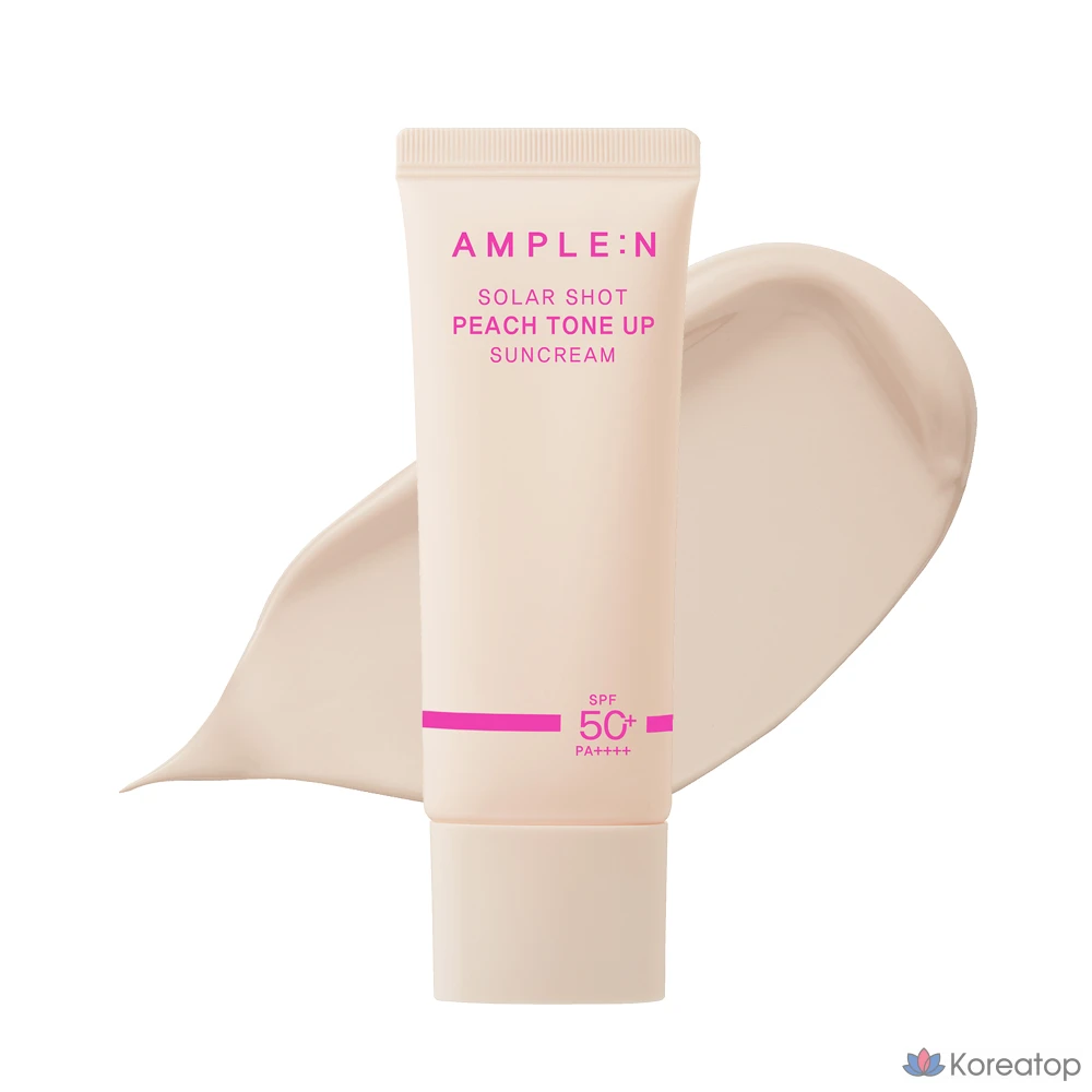 Солнцезащитный крем AMPLE:N Solar Shot Peach Tone Up Sun Cream SPF50+ PA++++, 40 мл, 1 шт.
