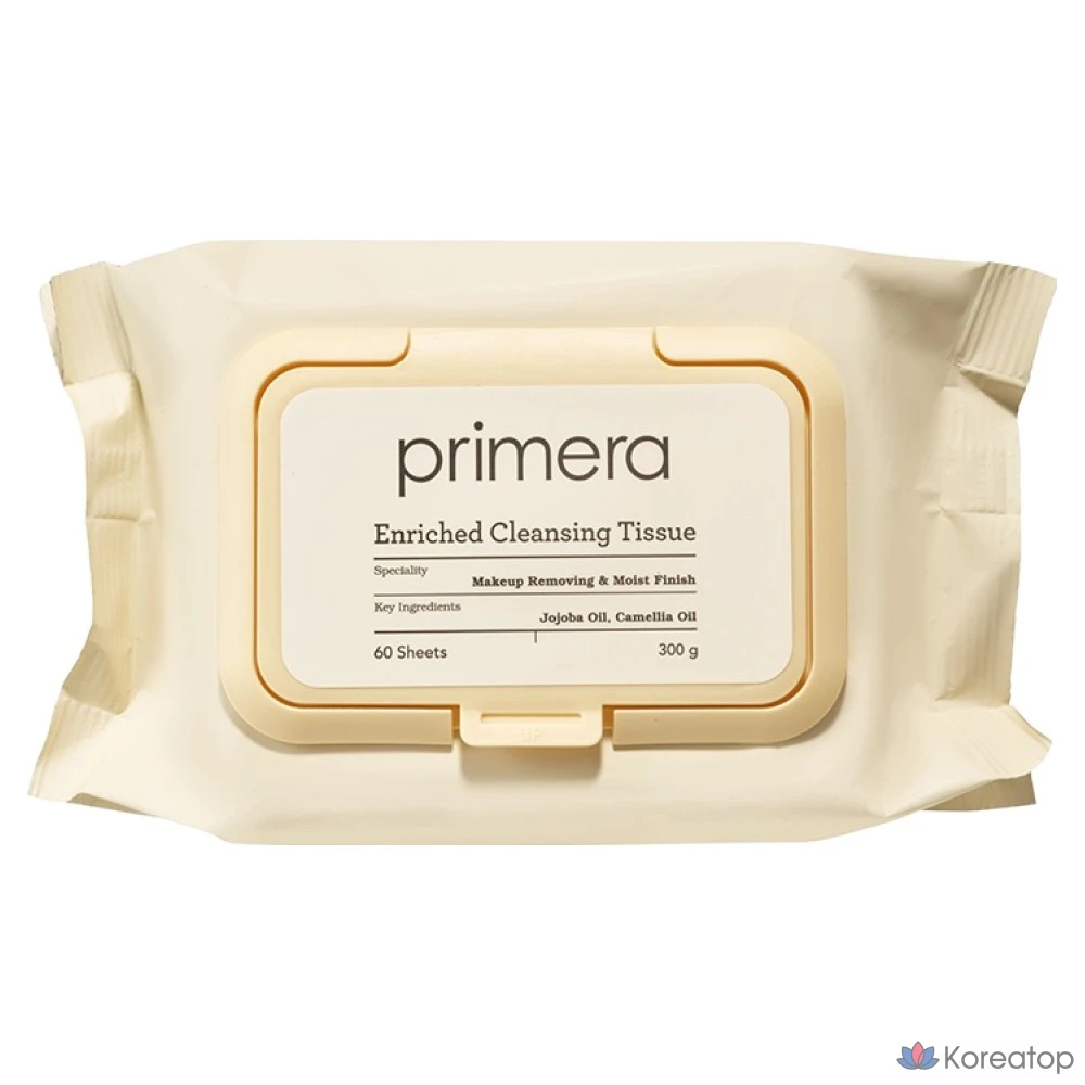 Салфетки для снятия макияжа PRIMERA Enriched Cleansing Tissue, 60 шт.