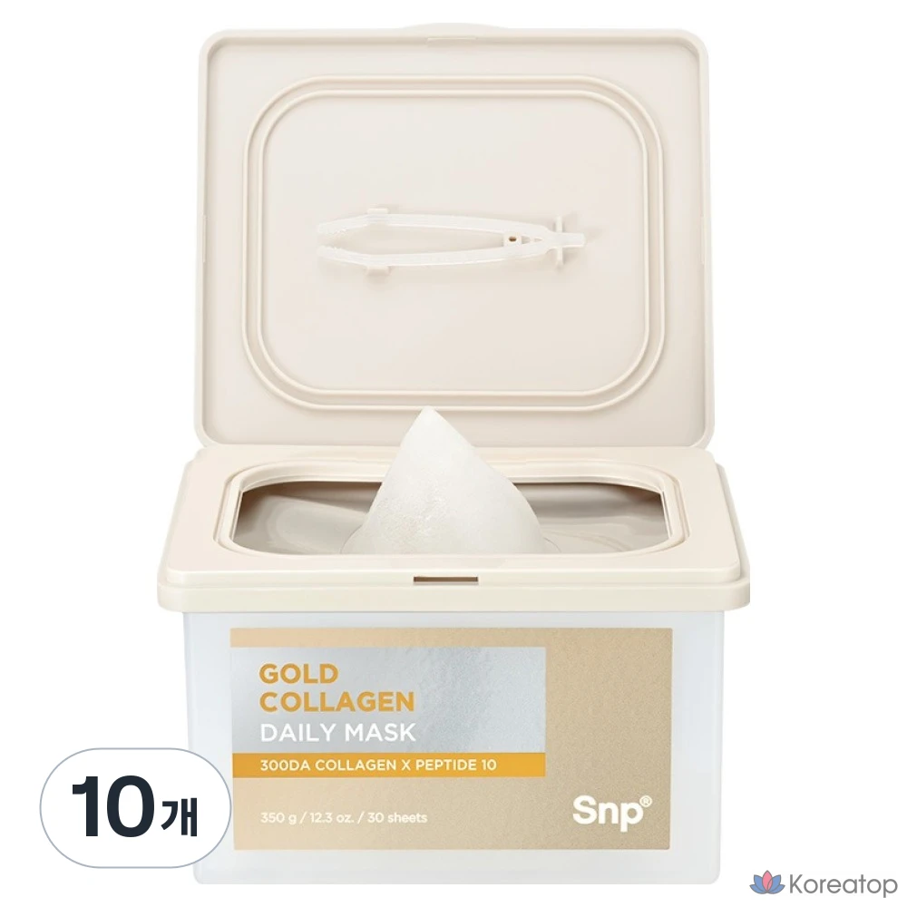 Ежедневная щипковая маска с коллагеном S. N. P. Gold Collagen в упаковке 350 г, 30 штук, 10 штук