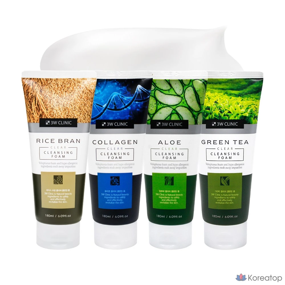 Пенка для умывания 3W Clinic Green Tea Cleansing Foam, 180 мл, 1 шт.