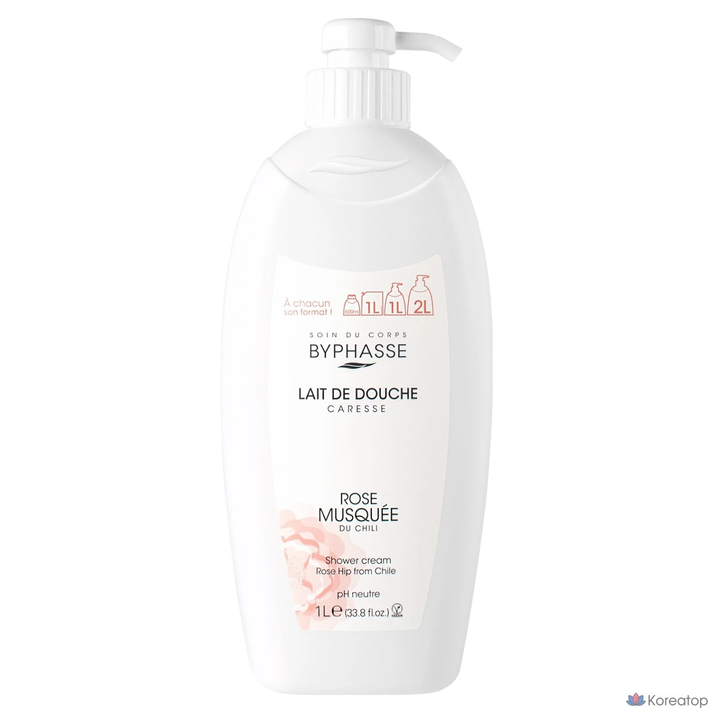 Гидрофильное очищающее средство для тела Byphasse Body Wash Rosehip, 1 л, 1 шт.