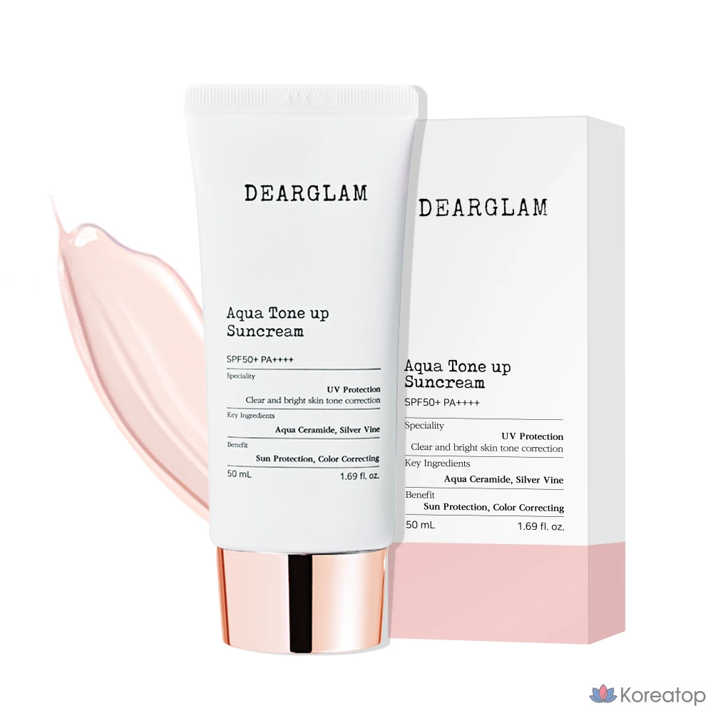 Солнцезащитный крем DEARGLAM Aqua Tone-up, 50 мл, 1 шт.