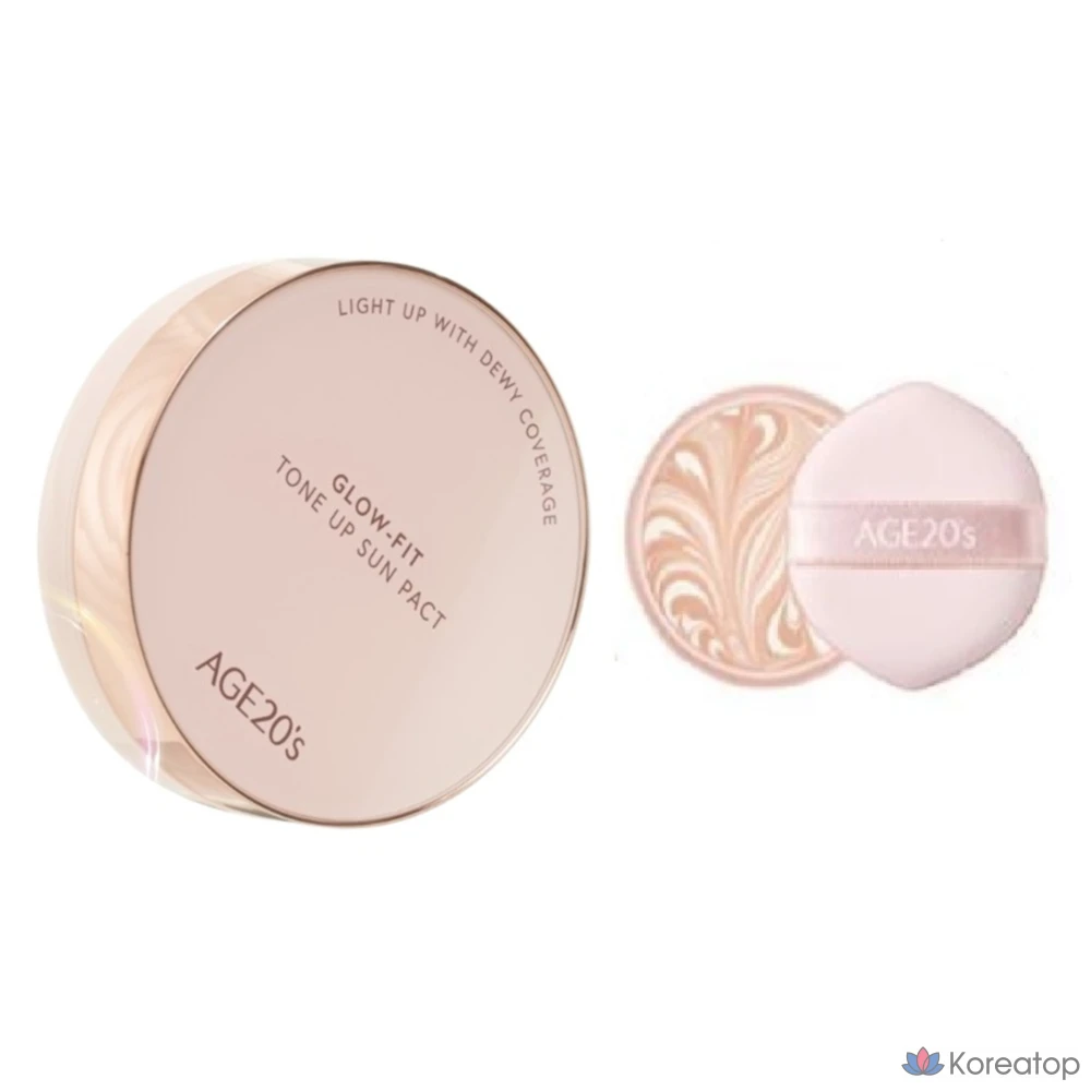 Тональный крем AGE 20S Glow Fit Moisture Glow Tone-Up Sun Pact, 12.5 г + рефилл 12.5 г, 1 шт.