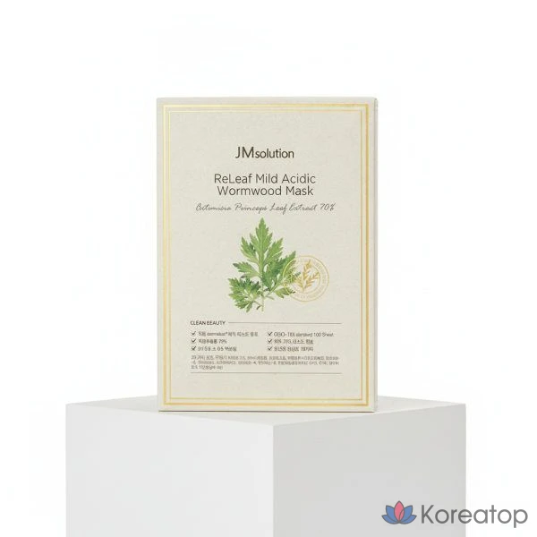 Тканевая маска для лица JM Solution Relief Mild Acidic Mugwort Mask, 10 шт.