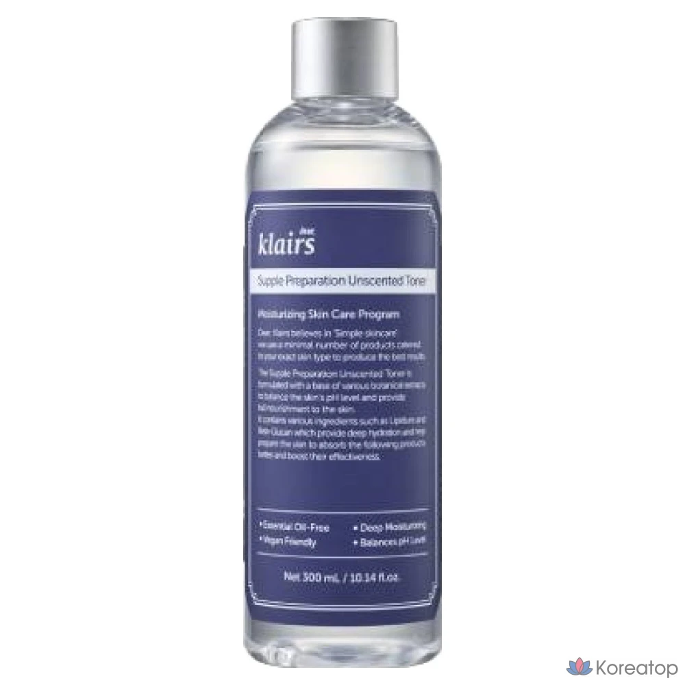 Тонер Dear, Klairs Supple Preparation Unscented, 300 мл, 1 шт.