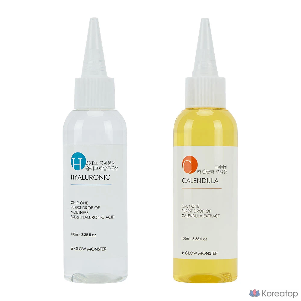 Набор для ухода Glow Monster Premium Calendula Extract 100ml + 3Kda Oligo Hyaluronic Acid 2% Essence 100ml, 1 шт.