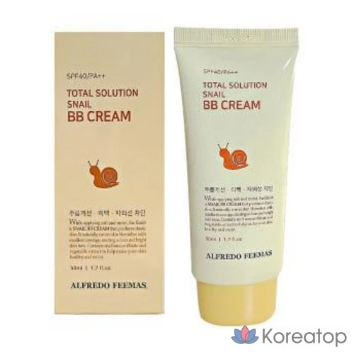 Тональный крем Alfredo Feemas Total Solution Snail BB Cream, 50 мл, 1 шт.