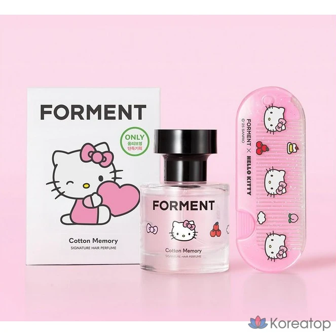 Парфюм для волос Forment Hello Kitty Hair Perfume Peach Soap Scent, оттенок Cotton Memory, 30 мл, 1 шт.