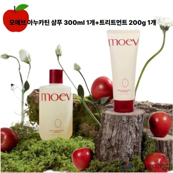 Шампунь и кондиционер Moev Heart Pairing Anucatin Scalp Care Shampoo &amp; Treatment, 300 мл + 200 г, 1 шт.