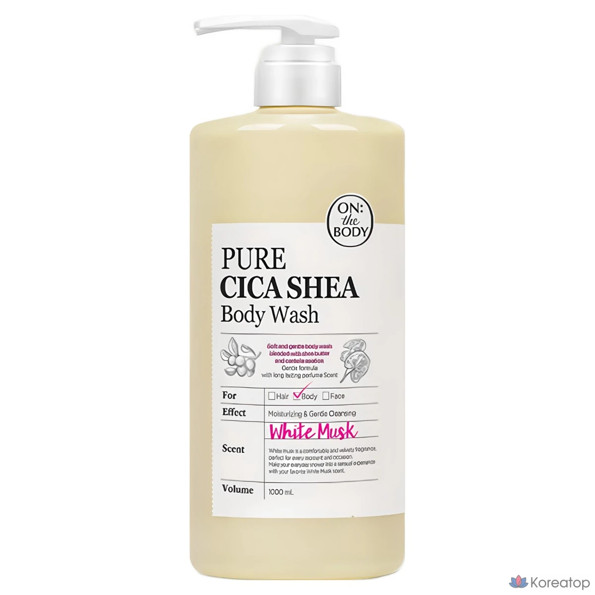 Гель для душа Pure Derma On the Body Pure Cica White Musk, 1 л, 1 шт.