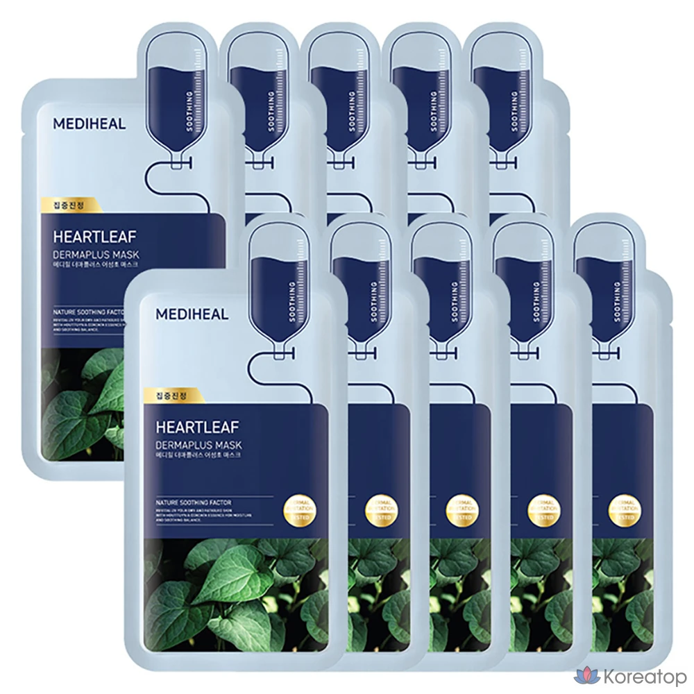 Тканевая маска для лица MEDIHEAL Derma Plus Centella Asiatica Mask, 10 шт.