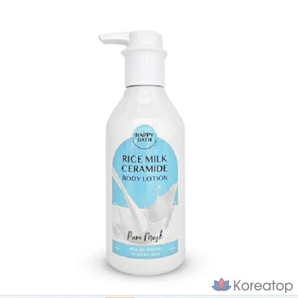 Лосьон для тела Happy Bath Rice Milk Ceramide Body Lotion Pure Musk, 400 г, 1 шт.