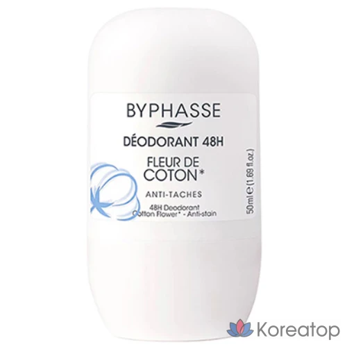Ролл-он дезодорант Byphasse Roll-On Deodorant Cotton Flower 48H, 50 мл, 1 шт.