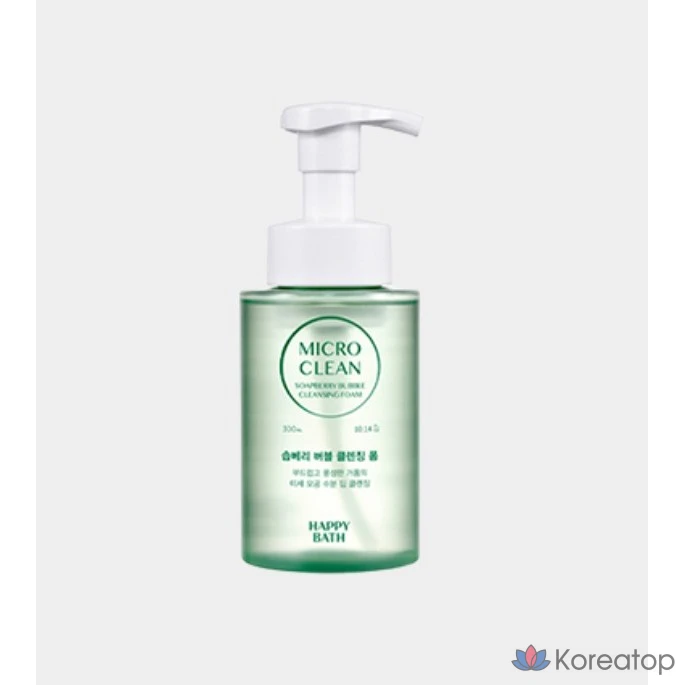 Очищающая пенка Happy Bath Micro Mizzle Soapberry Moisture Bubble Foam, 300 мл, 1 шт.