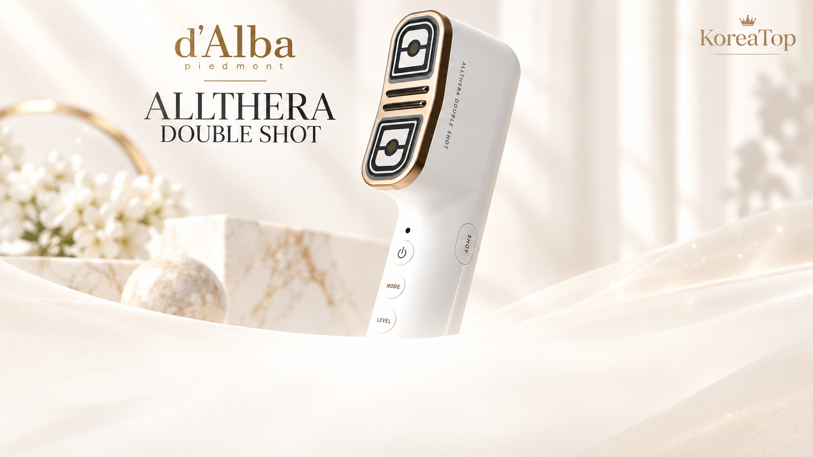 d'Alba Allthera Double Shot — домашний аппарат для лифтинга лица, ухода за овалом и нижней третью лица при появлении брылей
