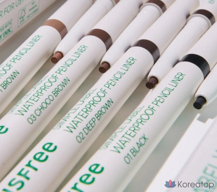 Подводка для глаз Innisfree Simple Label Waterproof Pencil Liner, оттенок 3 Choco Brown, 0.1 г, 1 шт.