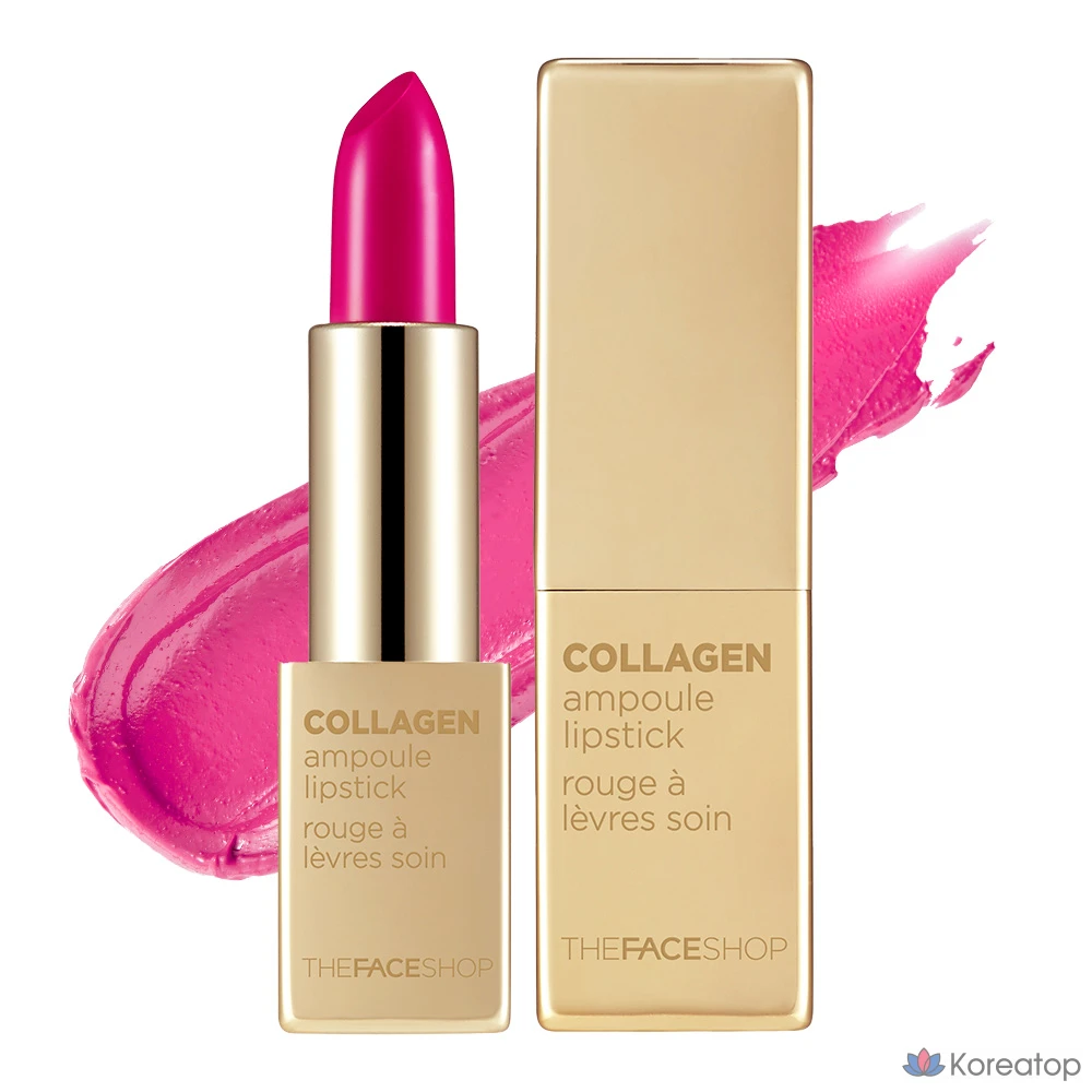 Губная помада The Face Shop Collagen Ampoule Lipstick, оттенок 07 Full Pink, 3.5 г, 1 шт.