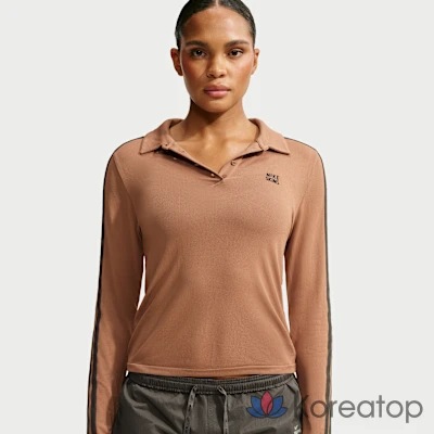 Поло женское Nike Skims Stretch Knit Long Sleeve Polo Top