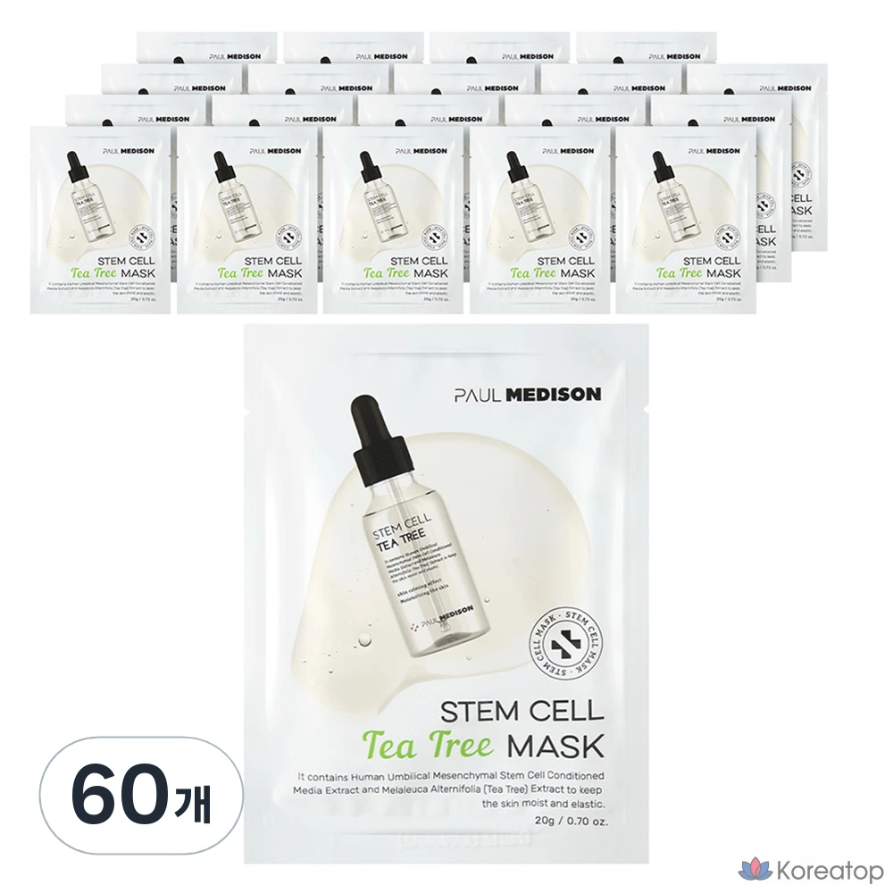 Тканевая маска для лица PAUL MEDISON Stem Cell Tea Tree Mask, 60 шт.
