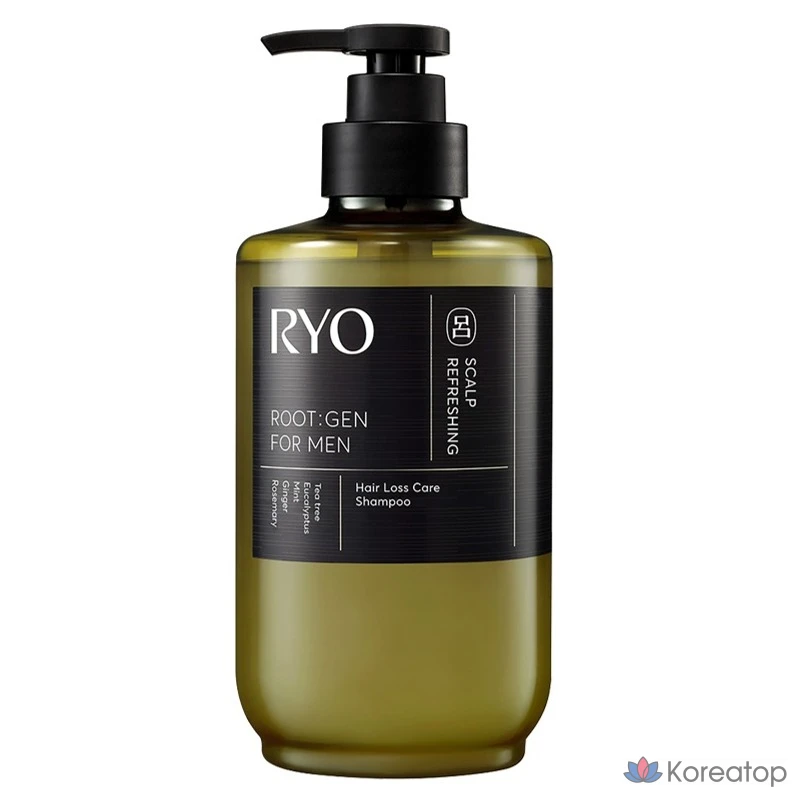 Шампунь Ryo Rootgen Men's Customized Anti-Hair Loss Care, аромат чайного дерева и эвкалипта, 515 мл, 1 шт.
