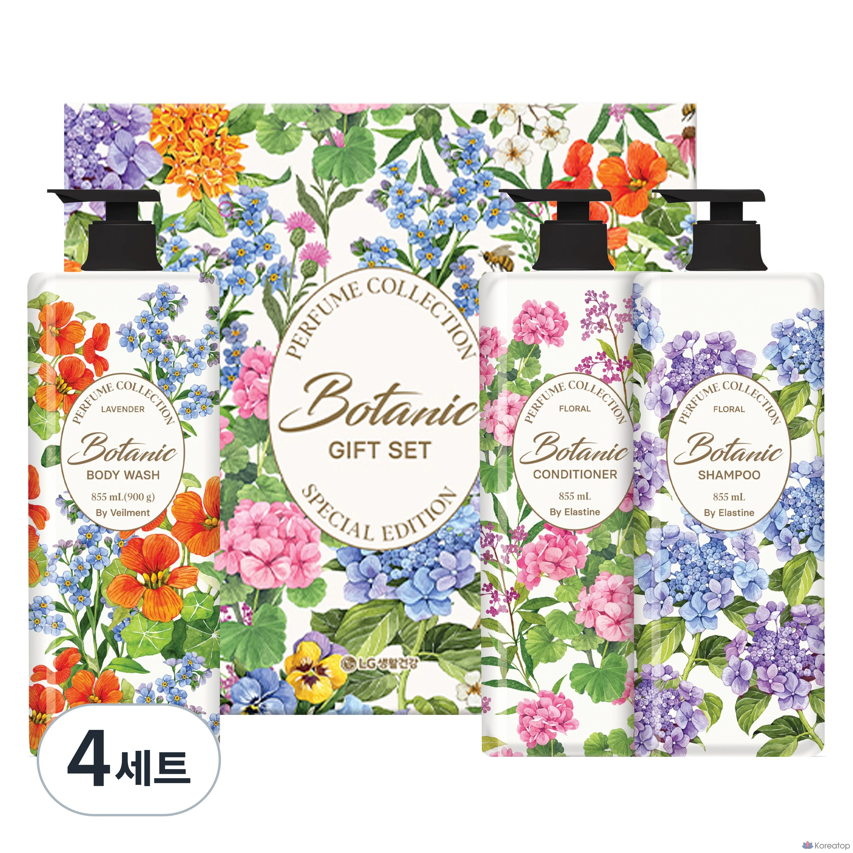 Набор для ухода Elastine Botanic Perfume All Time Hair Body Set, 4 шт.