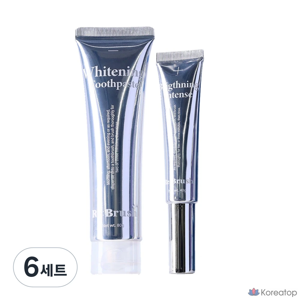 Набор для ухода Re:Brush Glow Teeth Whitening Kit (Teeth Whitening Gel 80 г + Intensive Whitening Toothpaste 40 г), 120 г, 6 шт.