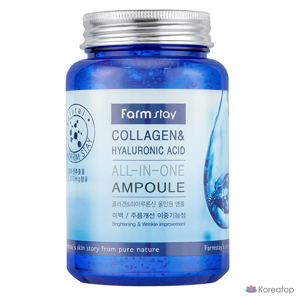 Ампульная сыворотка FarmStay Collagen &amp; Hyaluronic Acid All-in-One Ampoule, 250 мл, 1 шт.