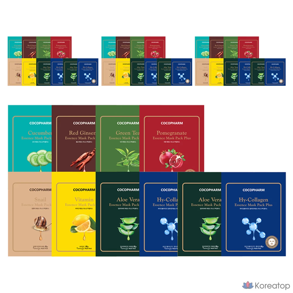 Тканевая маска для лица Natureby Cocopharm Essence Mask Pack Plus Mixed, 100 шт.