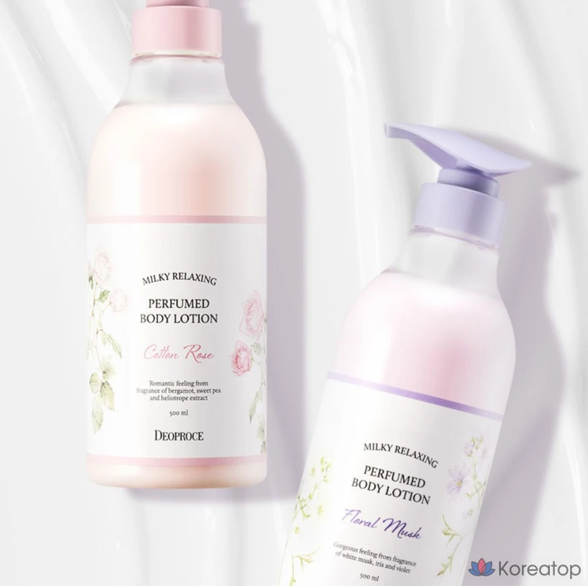 Лосьон для тела Deoproce Milky Relaxing Perfumed Body Lotion Cotton Rose, 550 мл, 1 шт.