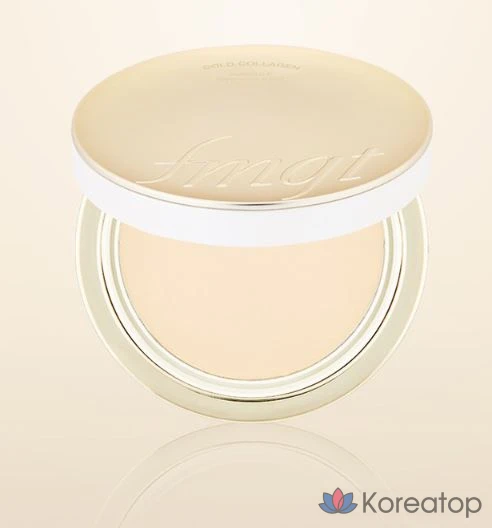 Пудра-компакт The Face Shop Gold Collagen Two-Way Pact Refill, оттенок 201 Apricot Beige, 9.5 г, 1 шт.