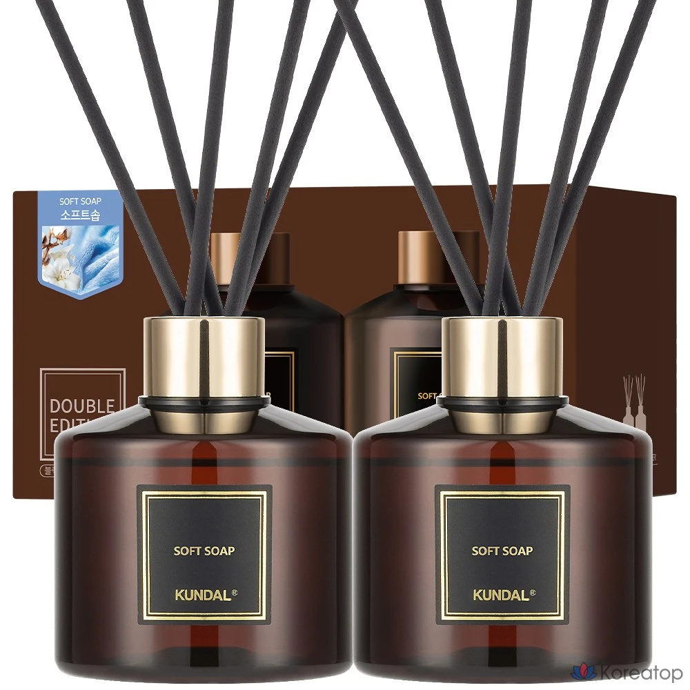 Диффузор для дома Kundal Perfume Diffuser, Soft Soap, 200 мл, 2 шт.