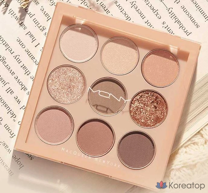 Тени для век Mqny 1001 Tone-on-Tone Shadow Palette Pro 9 Pan, оттенок Nude Mood, 1 шт.