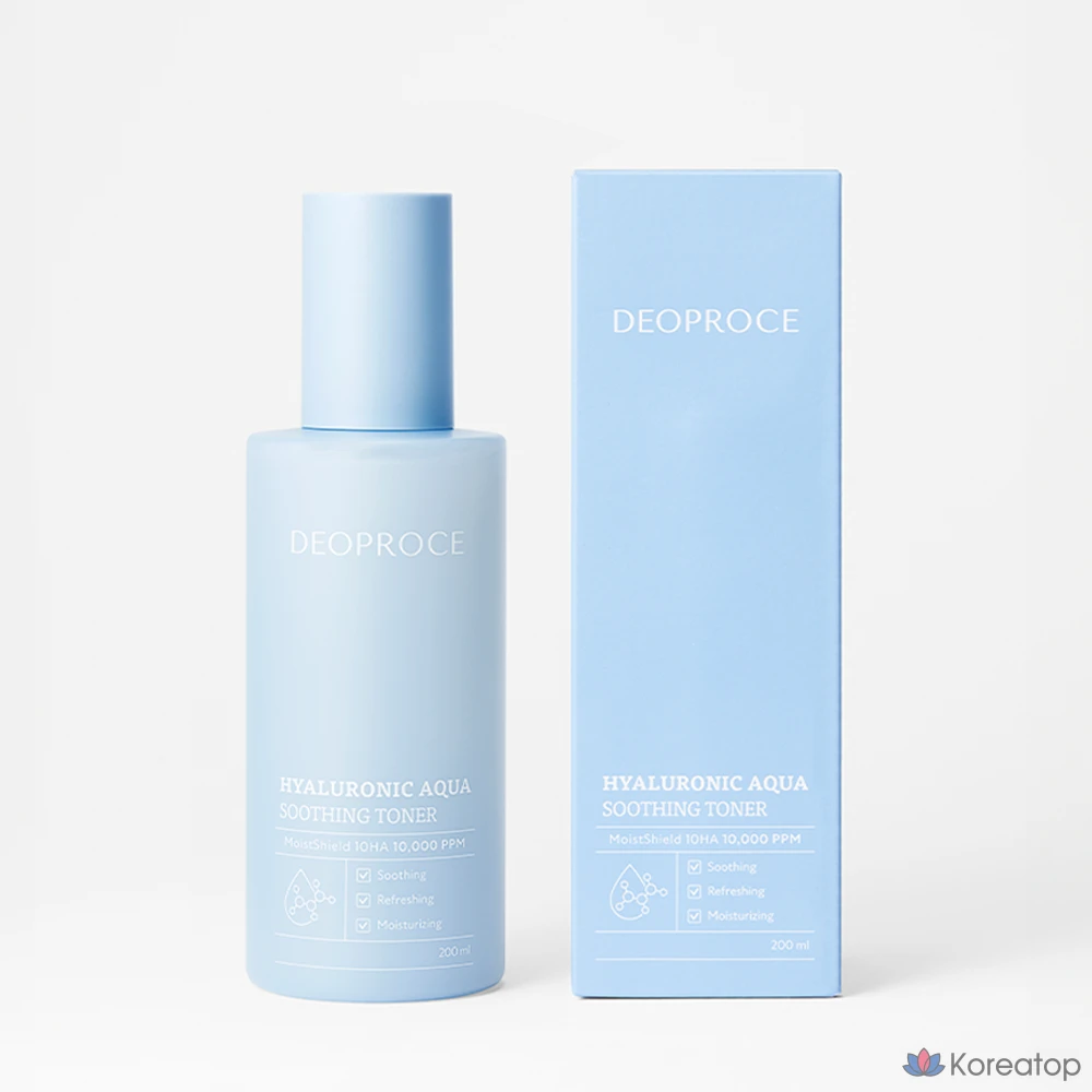 Тонер Deoproce Hyaluronic Aqua Soothing Toner, 200 мл, 1 шт.