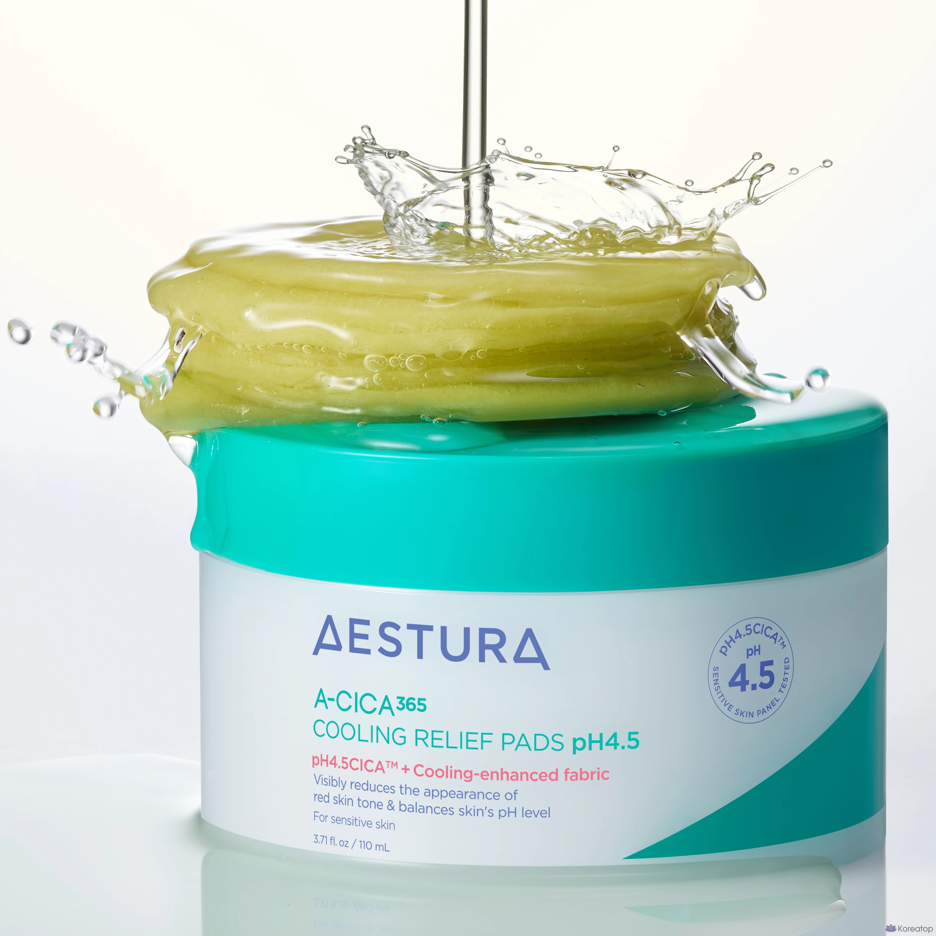 Пэды для лица AESTURA A-Cica 365 Cooling Soothing Pad pH4.5, 110 мл, 60 шт.