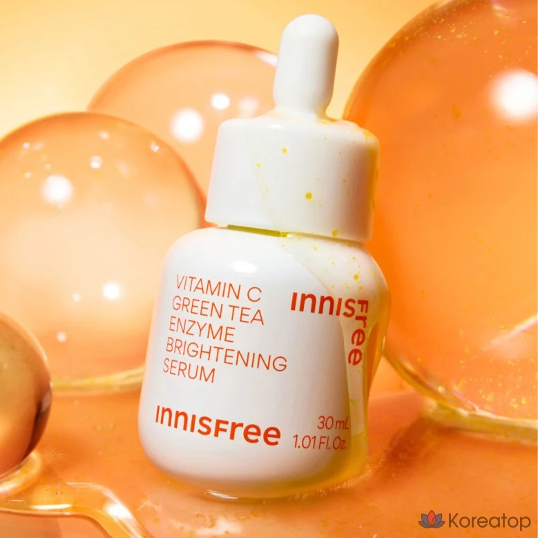 Сыворотка Innisfree Vitamin C Green Tea Enzyme Spot Toning Serum + Pads 2p Set, 45 мл, 1 шт.
