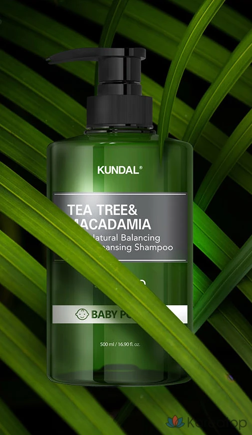 Шампунь Kundal Tea Tree & Macadamia Deep Cleansing Shampoo, аромат Baby Powder, 1.058 л, 1 шт., фото 3