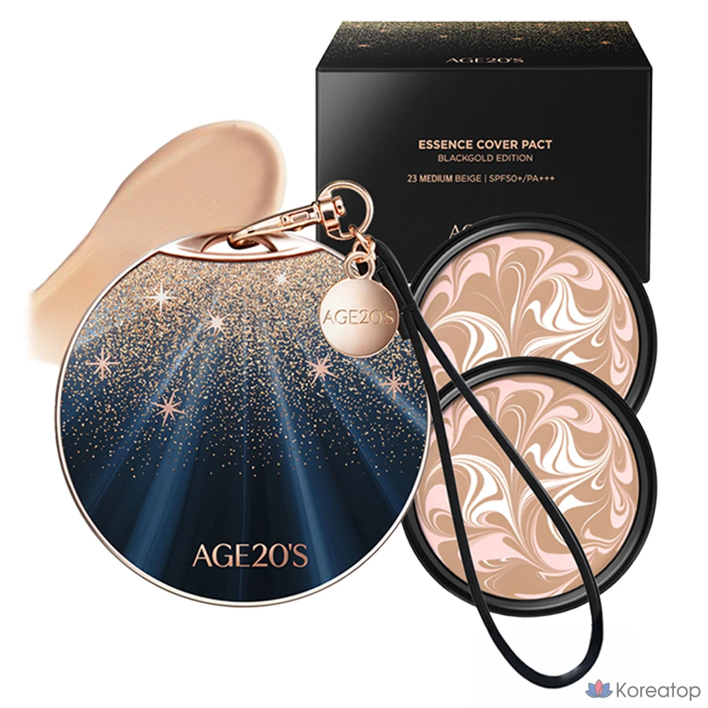 Пилинг AGE 20S Black Gold Edition Pact Case + Refill, оттенок 23 Medium Beige, 14 г, 2 шт.