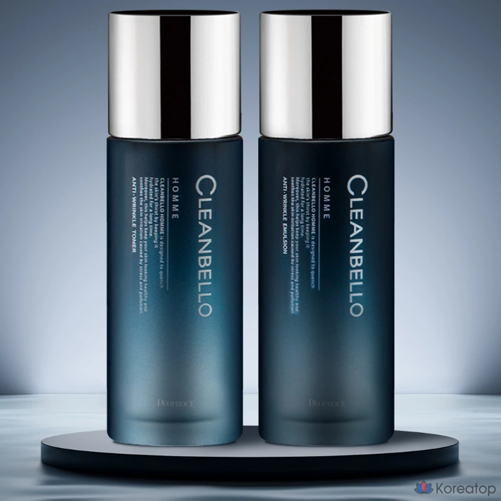 Набор для ухода Deoproce Cleanbella Homme Anti-Wrinkle 4-piece Set (Skin + Lotion), 3 шт., фото 2