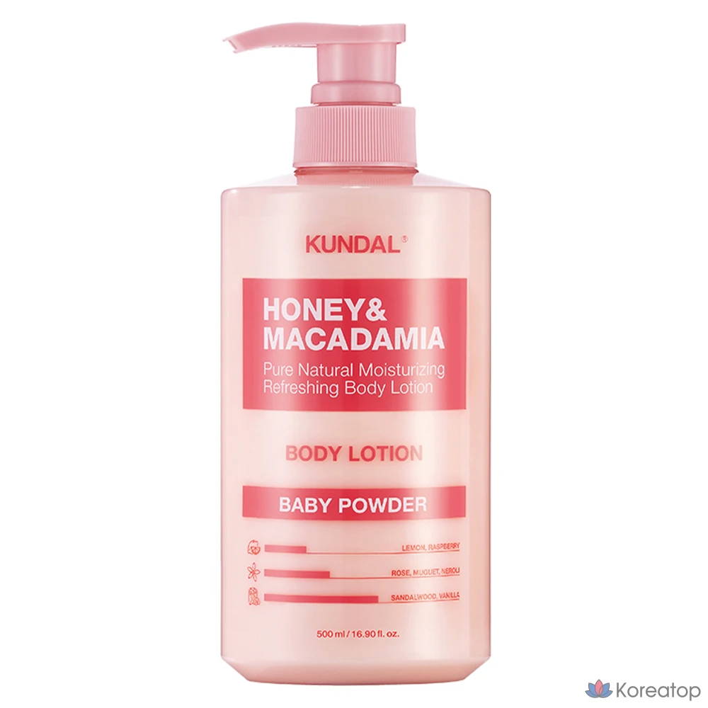 Лосьон для тела Kundal Honey &amp; Macadamia Pure Body Lotion Baby Powder, 500 мл, 1 шт.