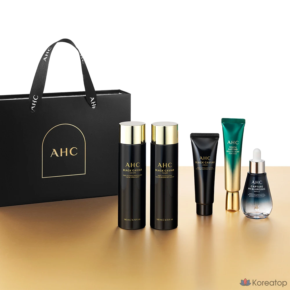 Набор для ухода AHC Black Caviar Youth Ritual Skincare 5-piece Set, 1 шт.