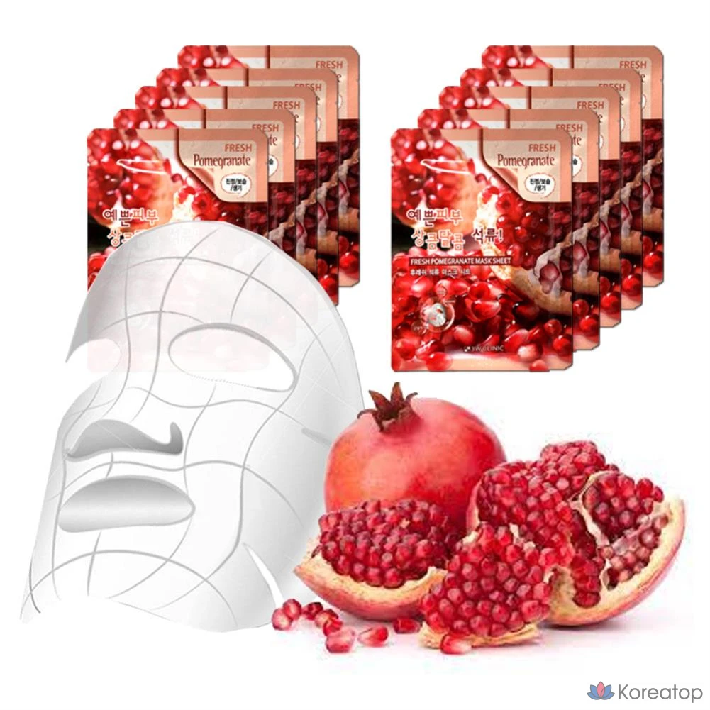 Тканевая маска для лица 3W Clinic Fresh Pomegranate Mask, 10 шт.