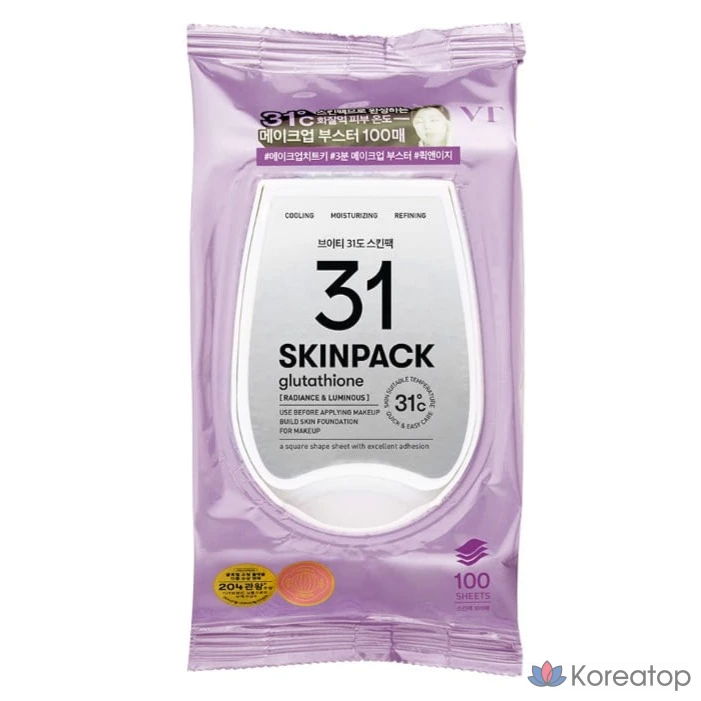 Тонер VT Cosmetics Luminous 31° Skin Pack, 100 шт.
