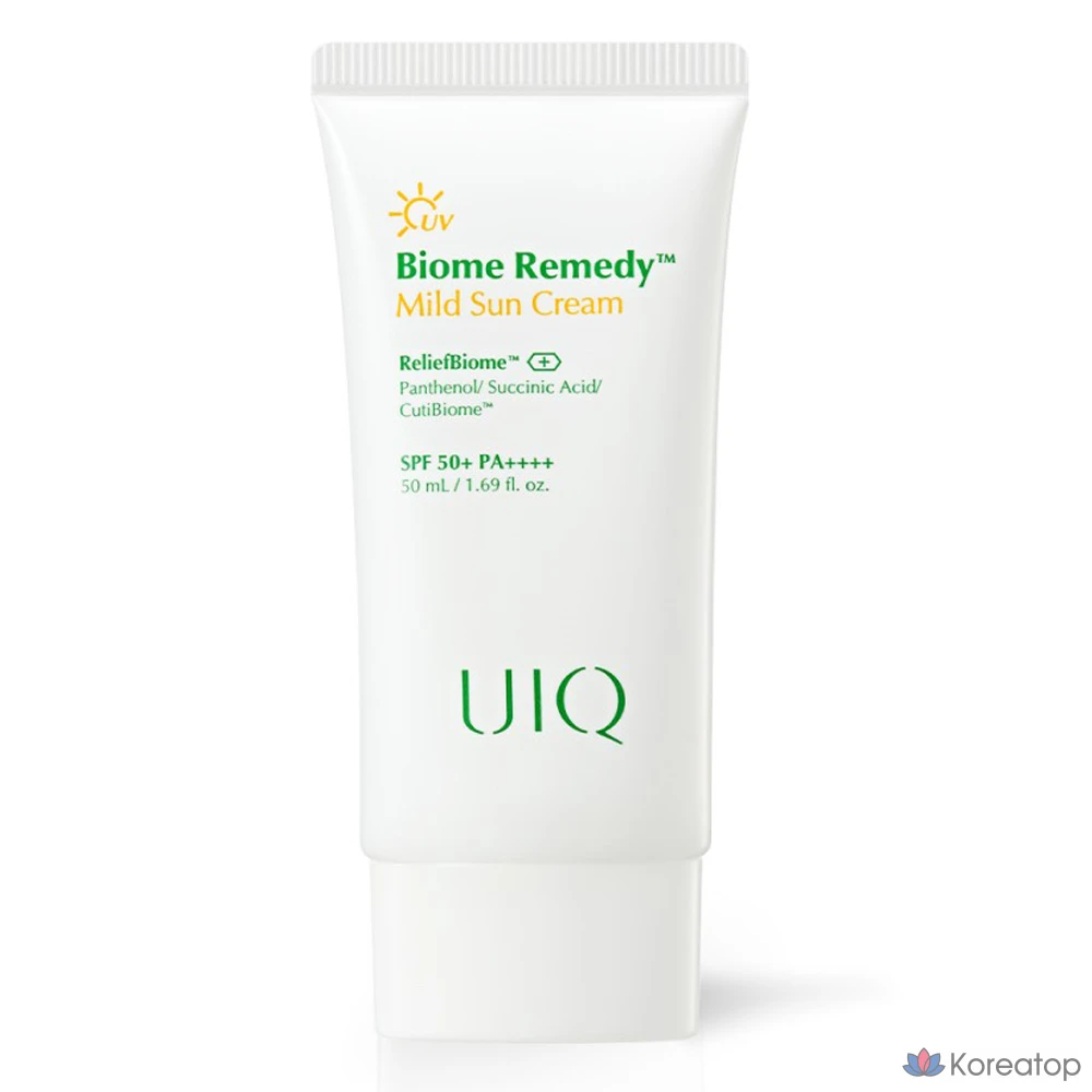 Солнцезащитный крем UIQ Biome Remedy Mild Sun Cream SPF50+ PA++++, 50 мл, 1 шт.