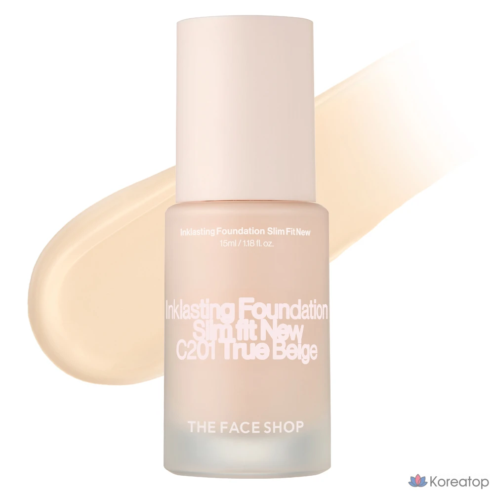 Фундация The Face Shop Ink Lasting Foundation Slim Fit New, оттенок C201 True Beige, 15 мл, 1 шт.