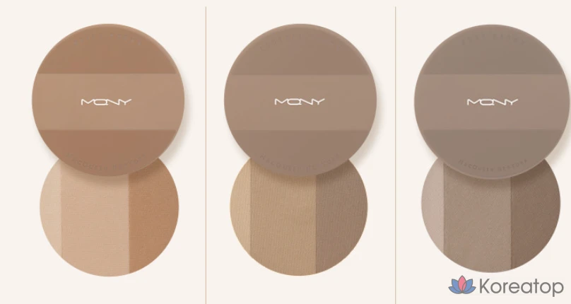 Палетка для контуринга Mqny Fake Up 3-Color Shading, оттенок Beige Brown, 9 г, 1 шт., фото 8