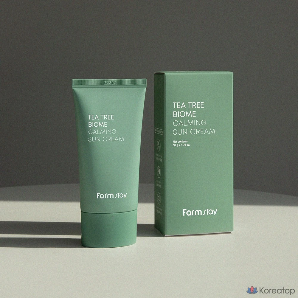 Солнцезащитный крем FarmStay Tea Tree Biome Calming Sun Cream SPF50+/PA++++, 50 мл, 1 шт., фото 5