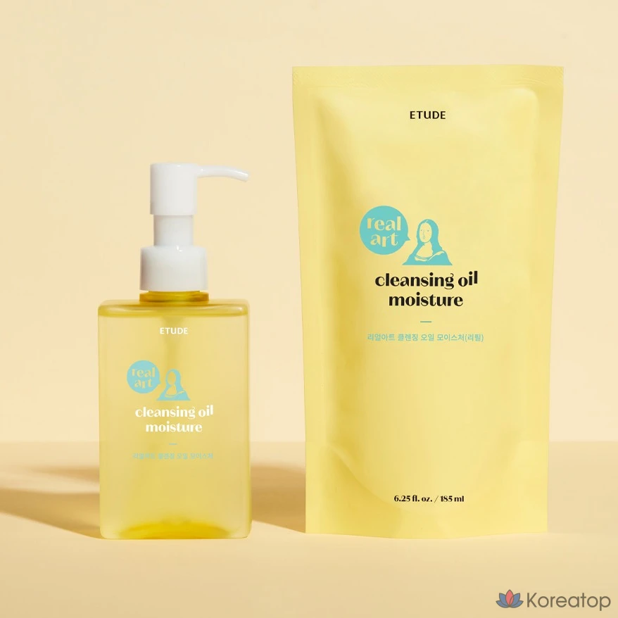 Набор для умывания Etude House Real Art Cleansing Oil Moisture (185 мл + 185 мл), 1 шт.