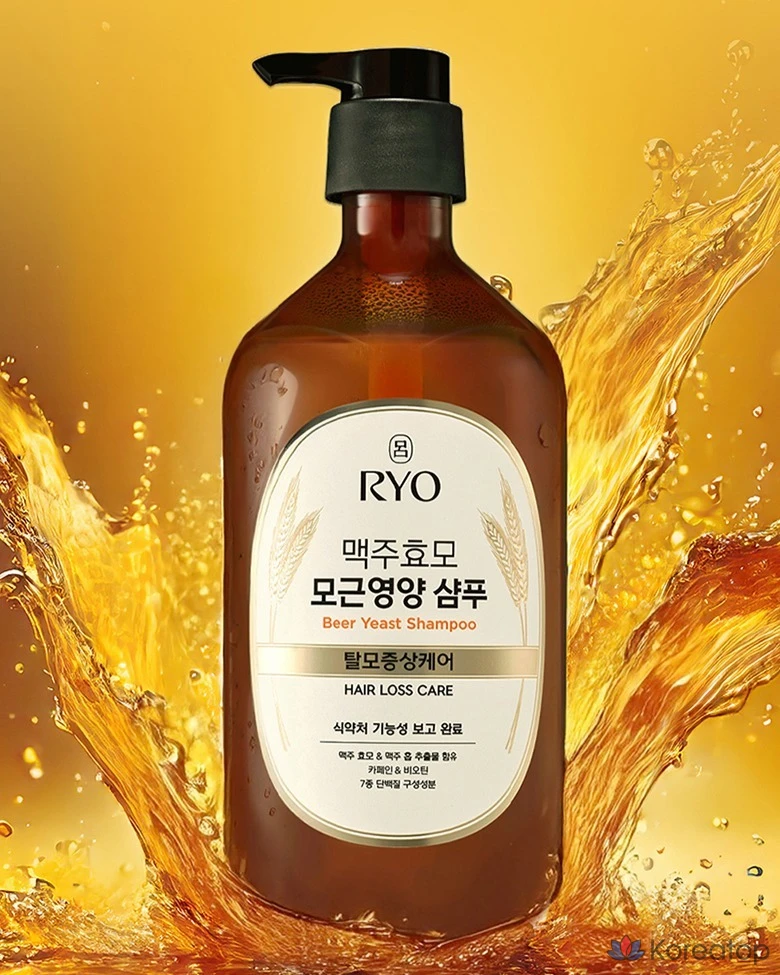 Шампунь Ryo Beer Yeast Scalp Nutrition Hair Loss Care, 980 мл, 1 шт., фото 3