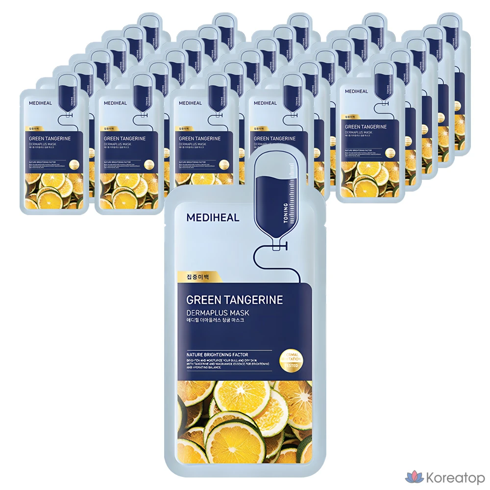 Тканевая маска для лица MEDIHEAL Derma Plus Green Tangerine Mask, 50 шт.