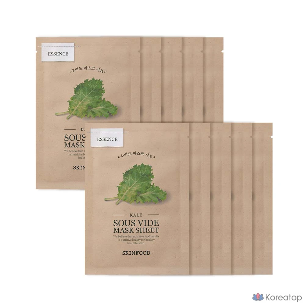 Тканевая маска для лица Skinfood Sous-Vide Mask Kale, 20 г, 10 шт.